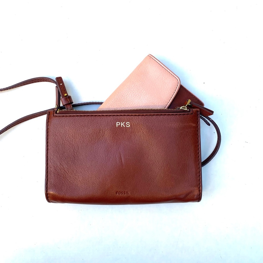 Fossil KPS Crossbody Handbag Pouch Clutch And Wallet Set